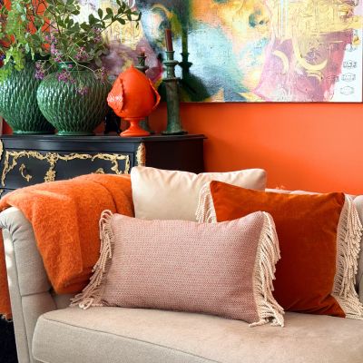 Amberlyn Mix - 50 x 50 cm Luxe Sierkussen met Franjes